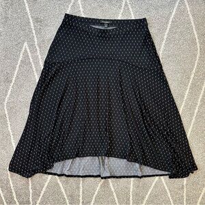 Roz & Ali Stretch Black HiLo Hem A-line Circle Midi Skirt